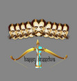 happy dussehra indian holiday poster with face vector image