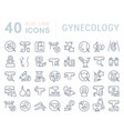 set line icons gynecology vector image vector image