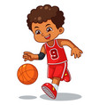 basket ball boy performing dribble vector image