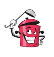 cartoon saucepan character with ladle vector image vector image
