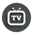 retro tv sign icon television set symbol vector image