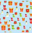 seamless pattern with cute cartoon christmas vector image