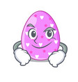 smirking cartoon shape easter color on eggs vector image