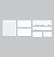 torn notebook papers realistic blank gridded vector image