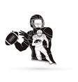 american football player action sportsman player vector image