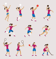 sports athletes women set vector image