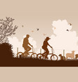 weekend cyclists vector image vector image