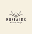 cute face buffalo hipster logo design graphic vector image