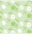 decorative green color tulip flower seamless vector image vector image