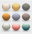 glossy metallic shiny buttons set vector image