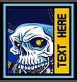 head skull blue hand drawing vector image vector image