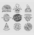 pizza icons set templates for fast food vector image