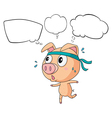 a pig exercising with empty callouts vector image