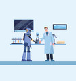 human and robot friends vector image