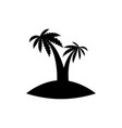 palm trees flowers and grass black silhouettes vector image vector image