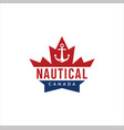 canadian maple nautical logo stock vector image