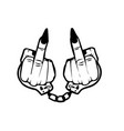 hand middle finger vintage sketch image vector image vector image