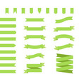 ribbons set design in green flat ribbon banners vector image