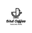 bird coffee logo template vector image
