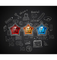infographics complex layout with option buttons vector image