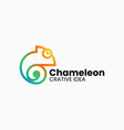 logo chameleon gradient line art style vector image