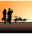 civil utility aircraft at aerodrome vector image vector image