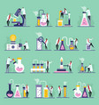 science lab flat icons vector image vector image