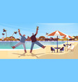 senior couple dancing old african american man vector image