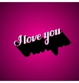 handwritten i love you retro label vector image