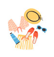 modern summer composition with beachwear vector image