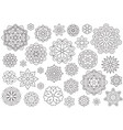 outline doodle flowers for adult coloring book vector image