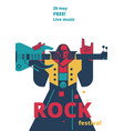 rock music festival poster for live concert vector image