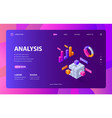 isometric infographic landing 3d data statistic vector image vector image
