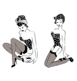 sexy pin-up girl in lingerie vector image