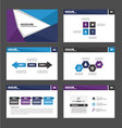 blue purple presentation templates infographic set vector image
