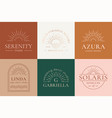 boho sun logo line art sunshine vector image
