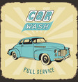 vintage metal sign car wash color vector image vector image