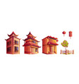 cartoon set of chinese buildings vector image
