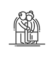 elderly couple - line design single isolated icon vector image