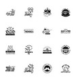 happy fathers day set 16 black typography vintage vector image