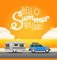 vacation travelling concept flat design hello vector image