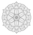 adult coloring bookpage a zen mandala image vector image