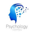 modern head logo of psychology profile human vector image