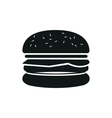 burger simple black icon on white background vector image