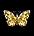 gold polygonal butterfly vector image