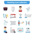 plumbing flat icons collection vector image vector image