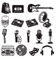 set of retro party elements music instruments vector image