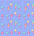 various flavors ice-cream cone pattern vector image vector image