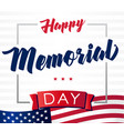 happy memorial day usa flag light banner vector image