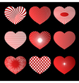 set of hearts vector image